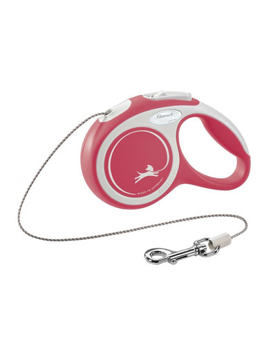 FLEXI Laisse New Comfort Cordon M 5 m Rouge avec blanc