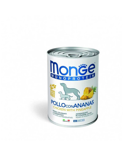 MONGE Dog Fruit Monoprotein Poulet à l'ananas 400 g