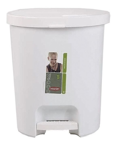 CURVER Corbeille à déchets avec pédale 15 l blanc