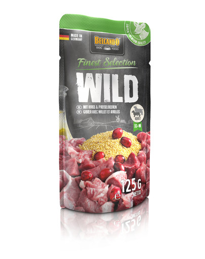 BELCANDO Nourriture humide de gibier, millet et airelles 125 g