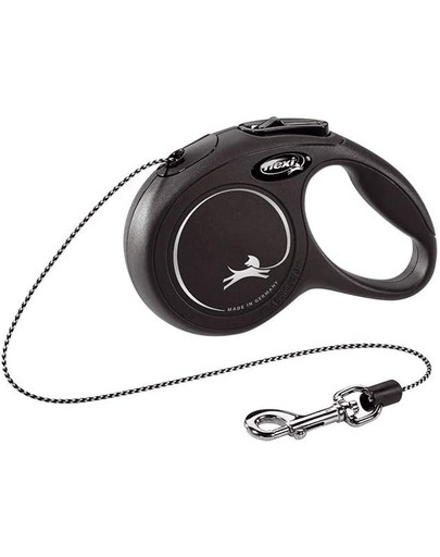 FLEXI Laisse automatique New Classic XS Corde 3 m Noir