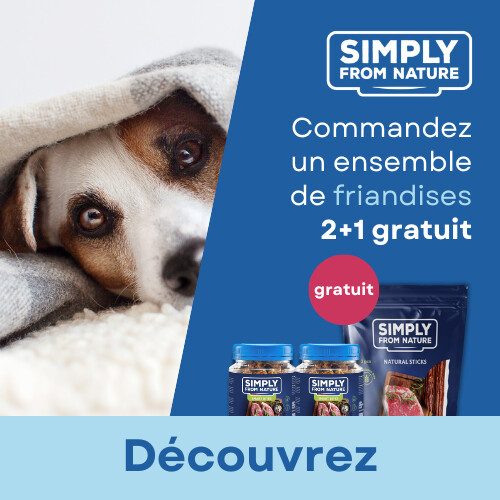 Promotion SIMPLY FROM NATURE achetez 2 ensembles Smart Bites et recevez une friandise GRATUITE