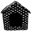 PETSBED Chenil noir avec motif de pattes 44 x 38 cm