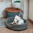 FERA Lit pour chien ovale gris 75x62x22 cm