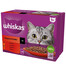 WHISKAS Adult 12 x 85 g Alimento umido per gatti Classic Meals in pezzi di salsa con manzo, pollo, agnello e pollame