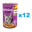 WHISKAS Adult puszka 12x400 g - mokra karma pełnoporcjowa dla dorosłych kotów, kawałki z kurczakiem w galaretce