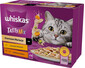 WHISKAS Tasty Mix Kremowe Wariacje z kurczakiem, jagnięciną i indykiem w sosie 12x85g