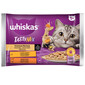 WHISKAS Tasty Mix Kremowe Wariacje z kurczakiem, jagnięciną i indykiem w sosie 4x85g